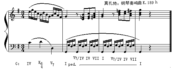 例4-12 持续音，持续音及其上方和声，作品实例